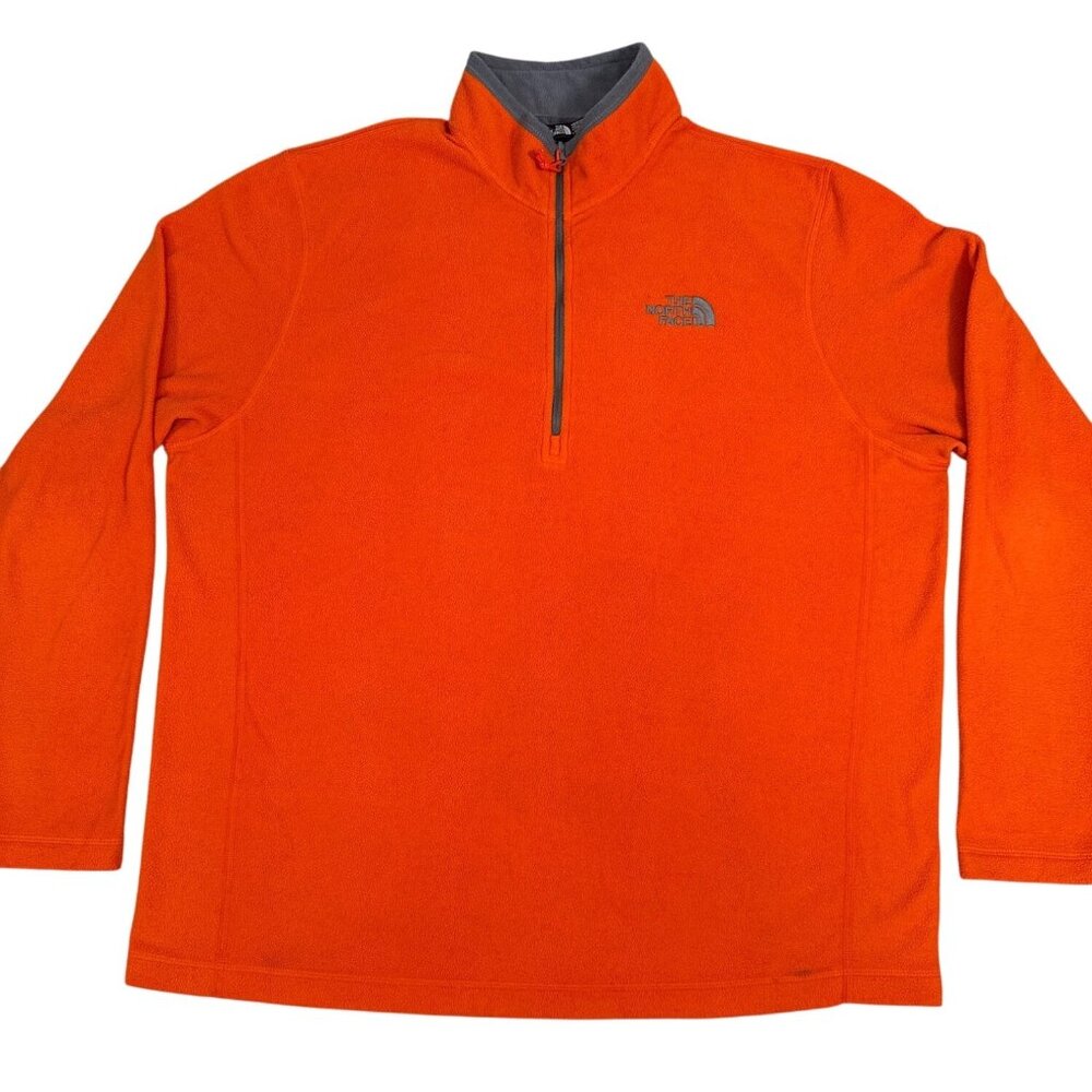 The North Face Half-Zip Fleece Jacket Mens L/G Orange Polyester Light Bright